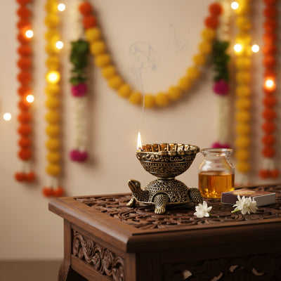 Kurma Avatar Tortoise Jyoti Brass Diya