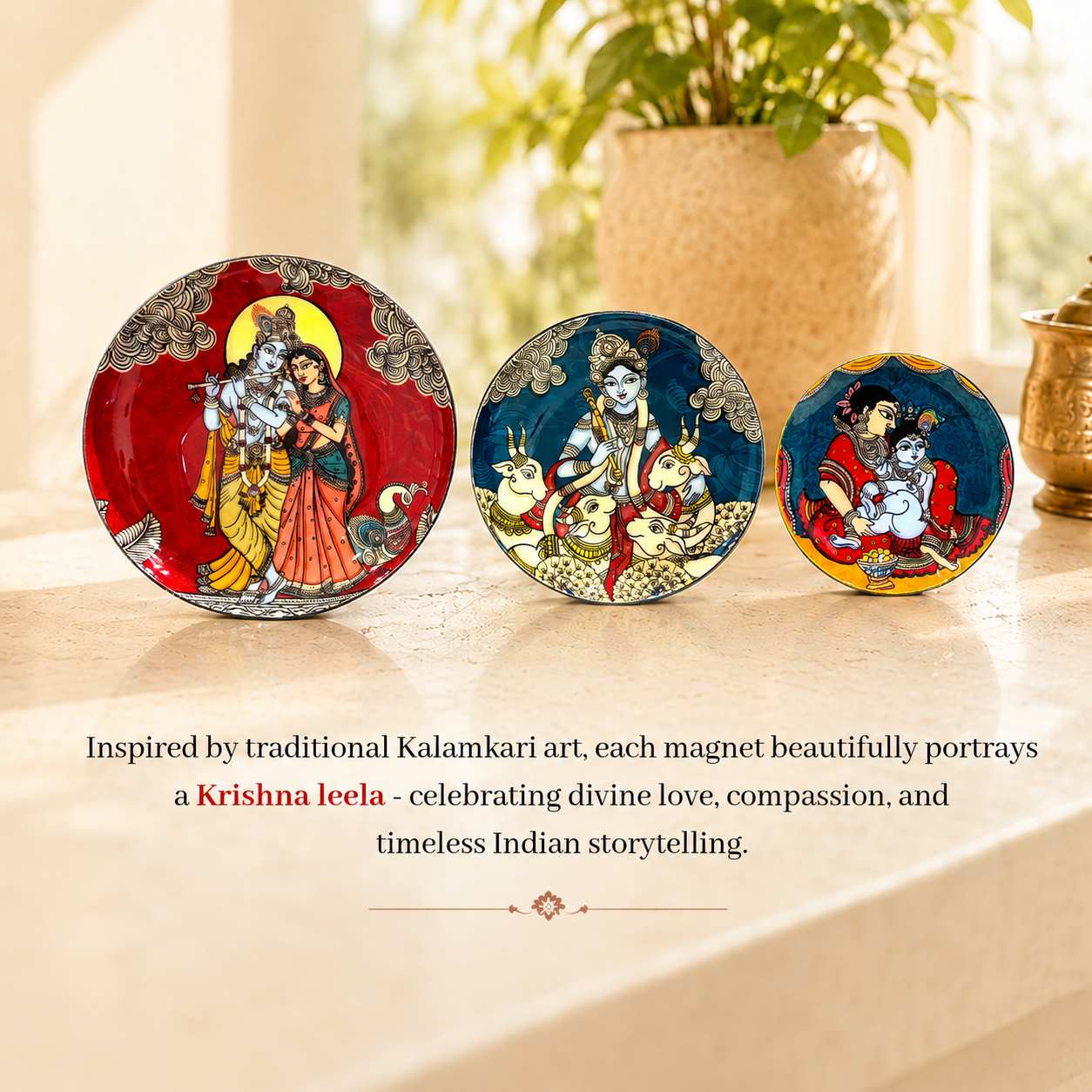 Krishna Kathayein – Set of 3 Divine Fridge Magnets
