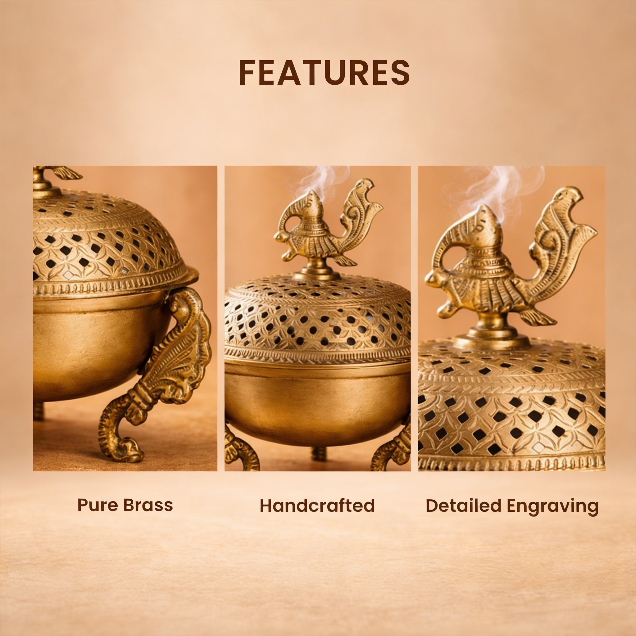Sanchi Brass Loban lamp / Dhoop Dani / Dhuni