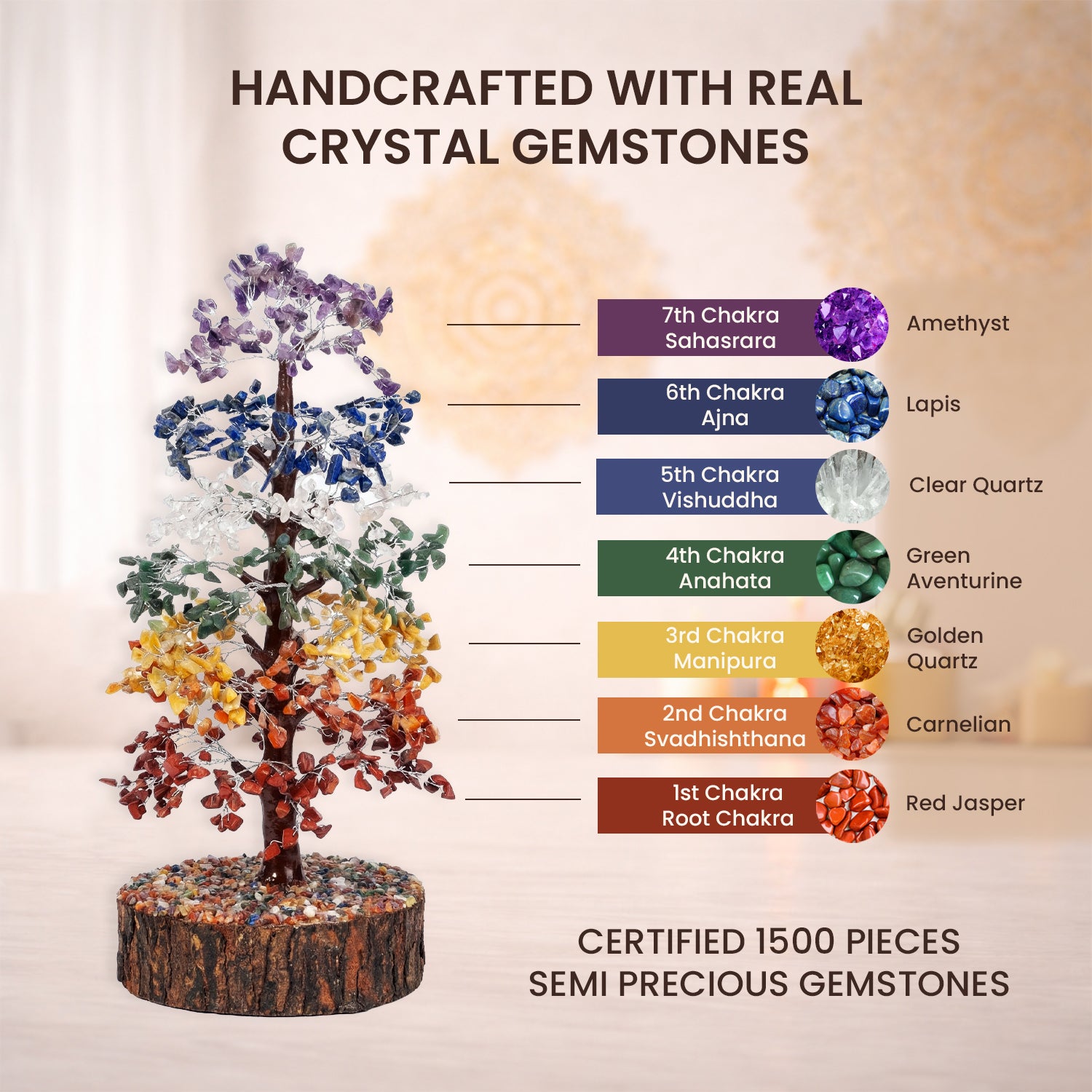 7 Chakra Crystal Gemstone Wishing Tree