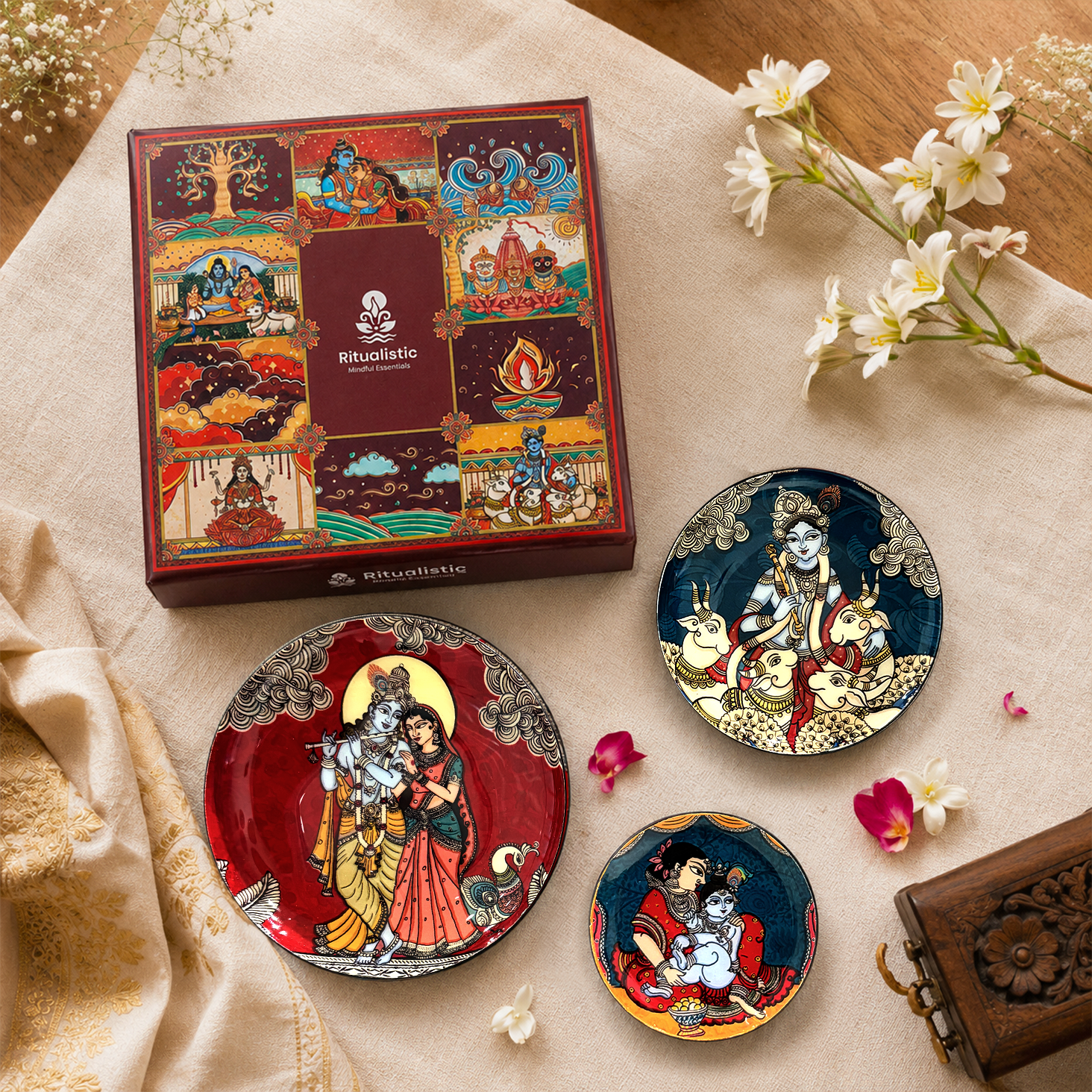 Krishna Kathayein – Set of 3 Divine Fridge Magnets