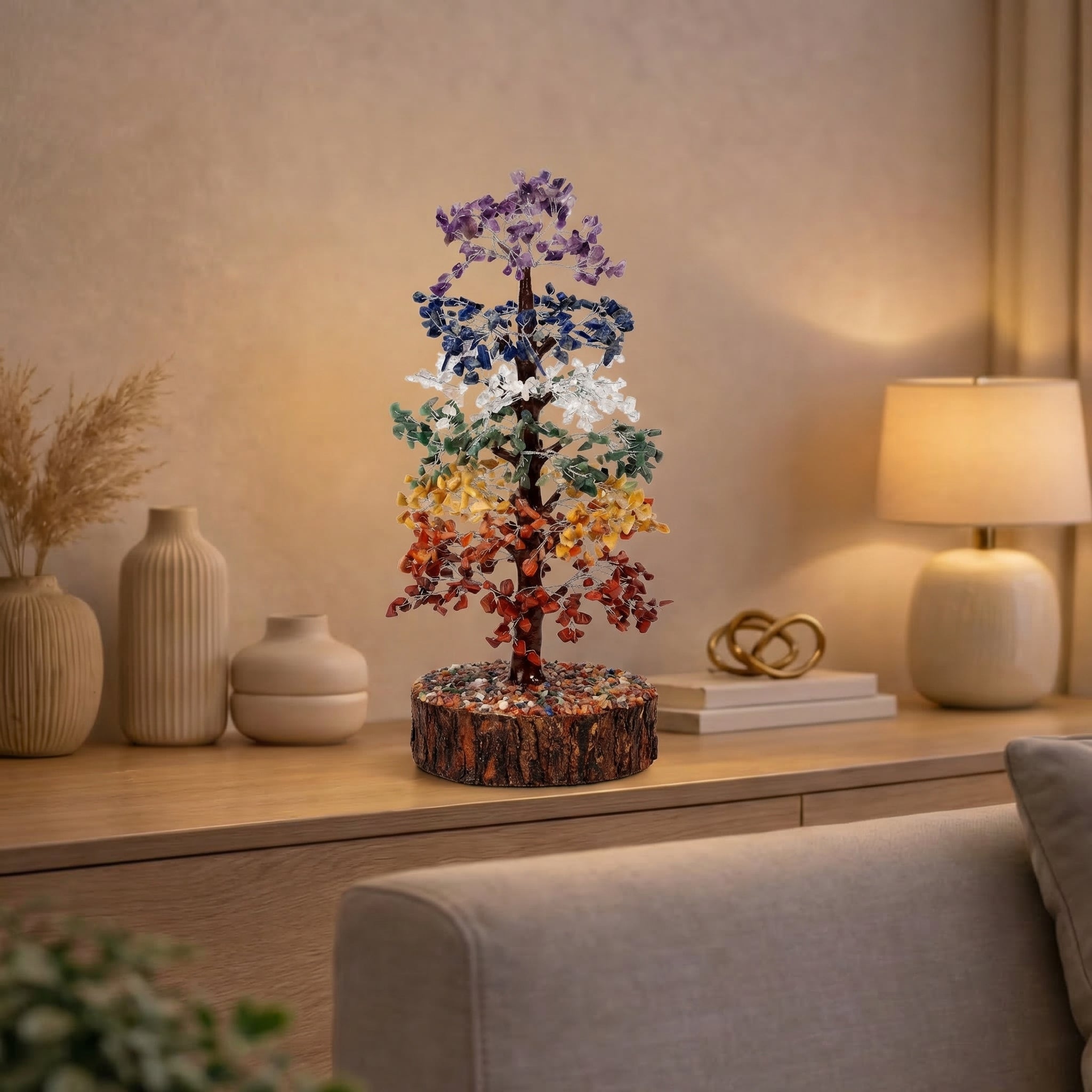 7 Chakra Crystal Gemstone Wishing Tree