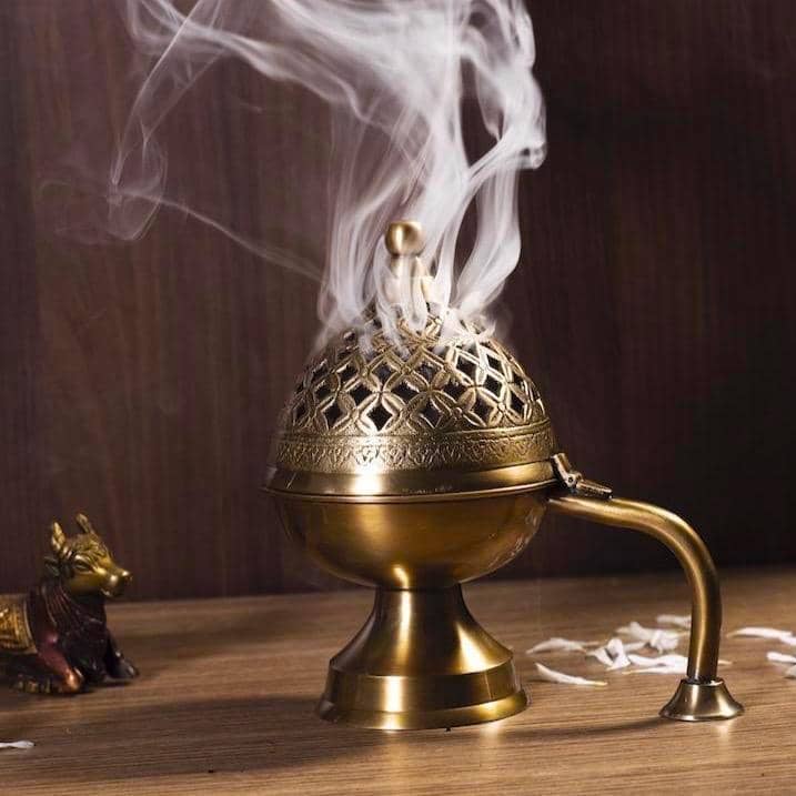 MNL Incense Holders Home Purifying Brass Hand Loban