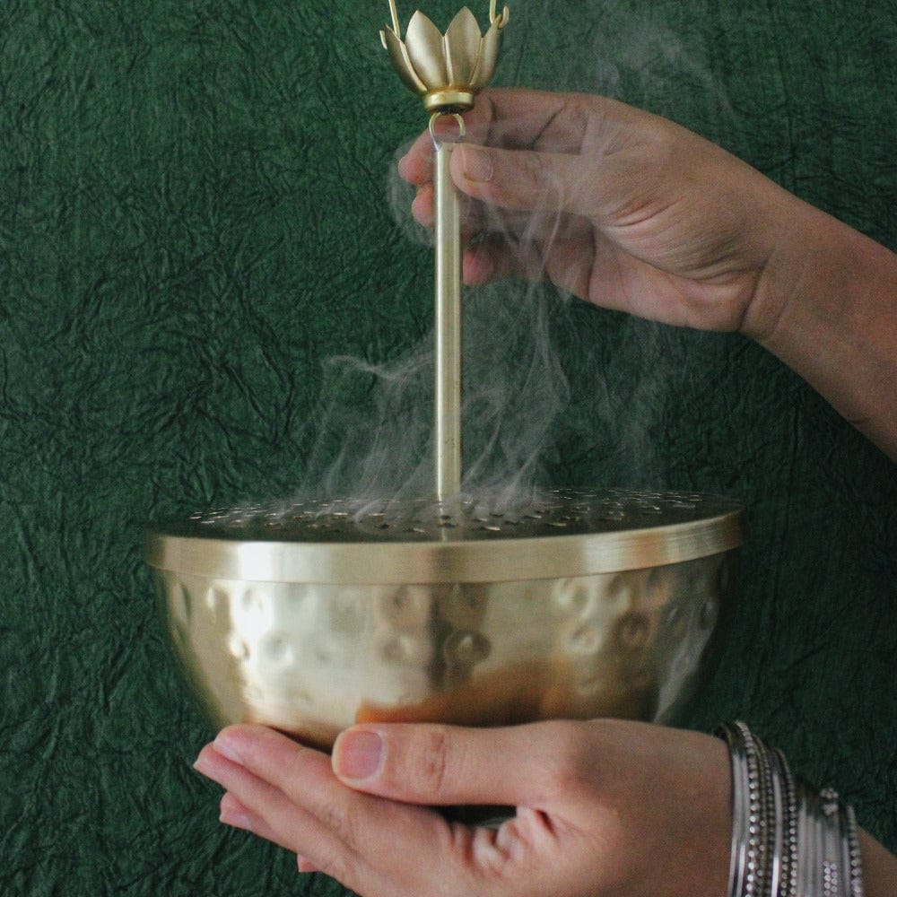 MNL Incense Holders Home Purifying Brass Hanging Loban