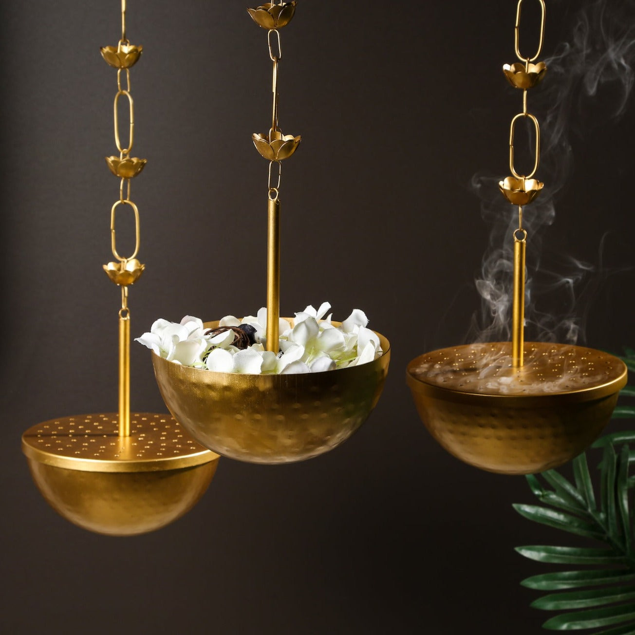 MNL Incense Holders Home Purifying Brass Hanging Loban