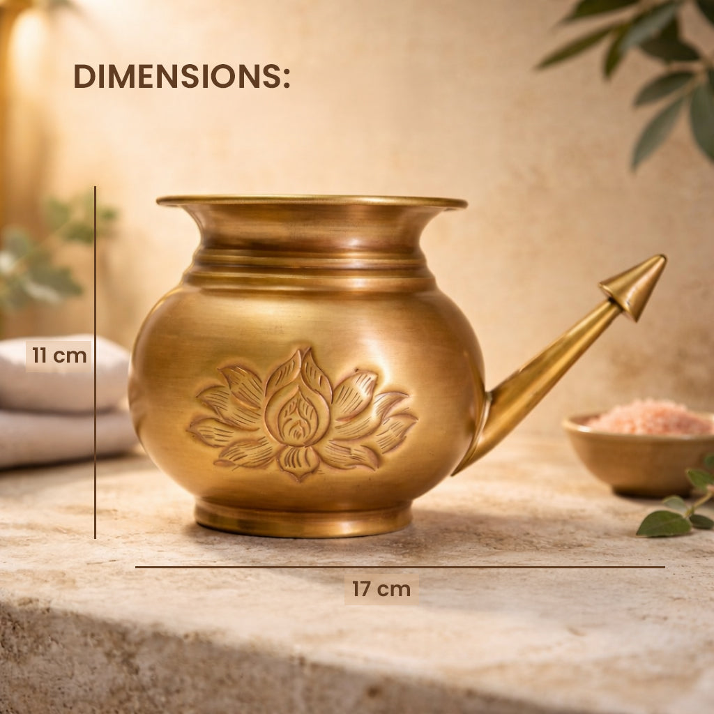 Brass-Lotus Jal Neti Pot