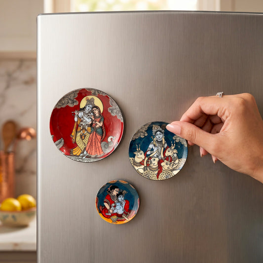 Krishna Kathayein – Set of 3 Divine Fridge Magnets