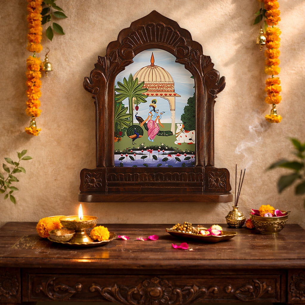 Bhakti Wall Mounted Temple - Lord Krishna