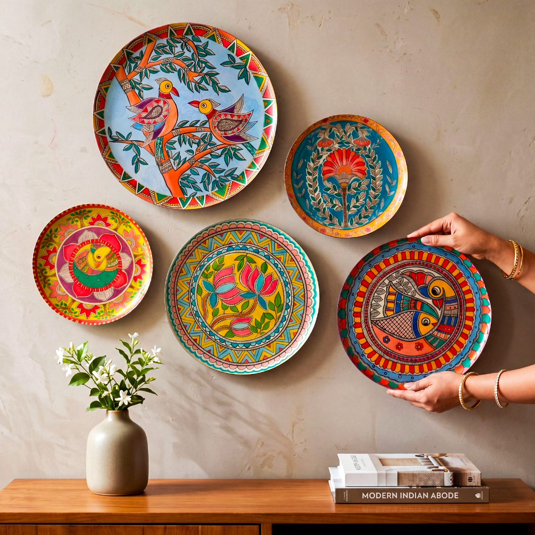 Madhubani Wall Plates- Set of 5