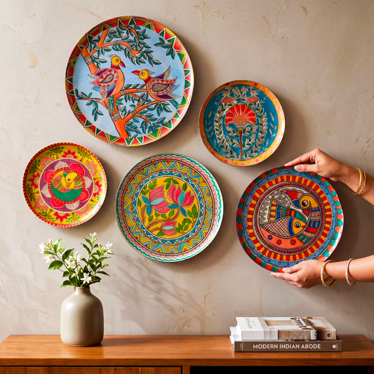 Madhubani Wall Plates- Set of 5