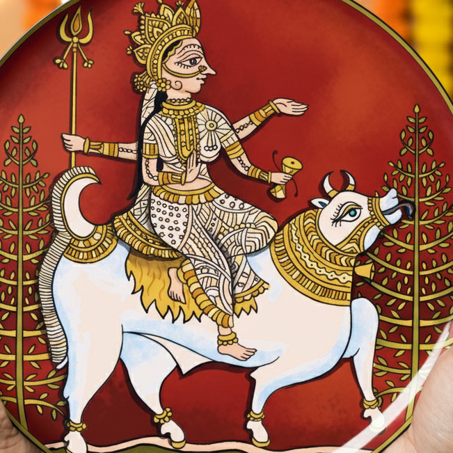 Navdurga Navratri Mata ni Pachhedi Wall Plates - Set of 9