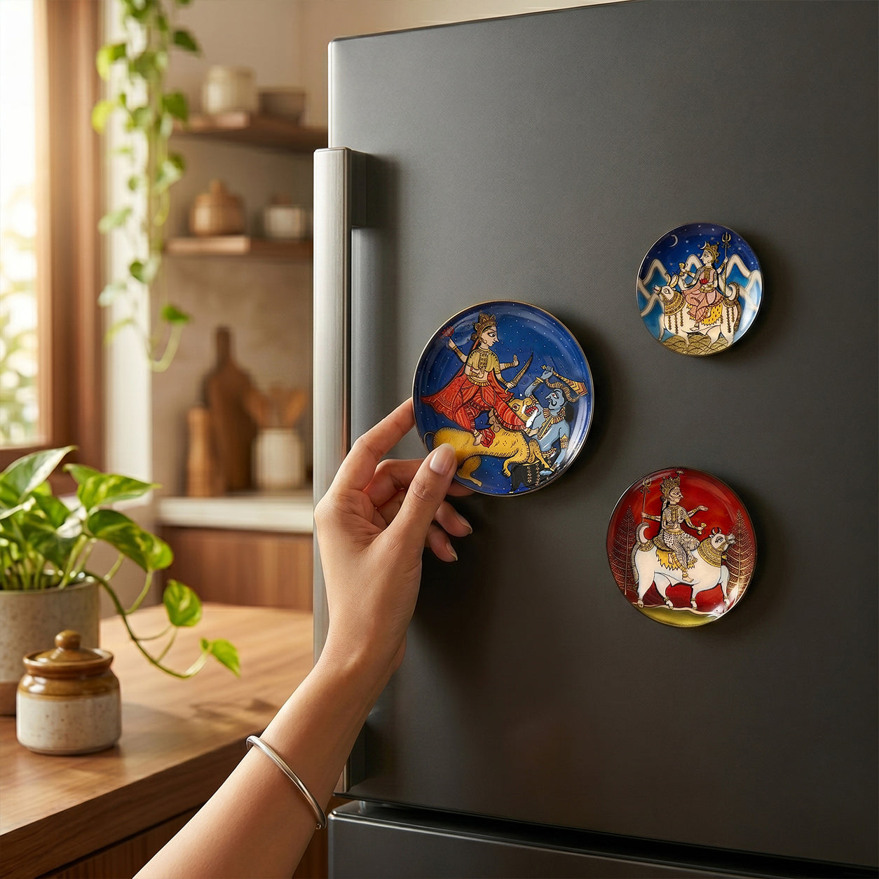 Nav Durga – Set of 3 Goddess Durga Magnets