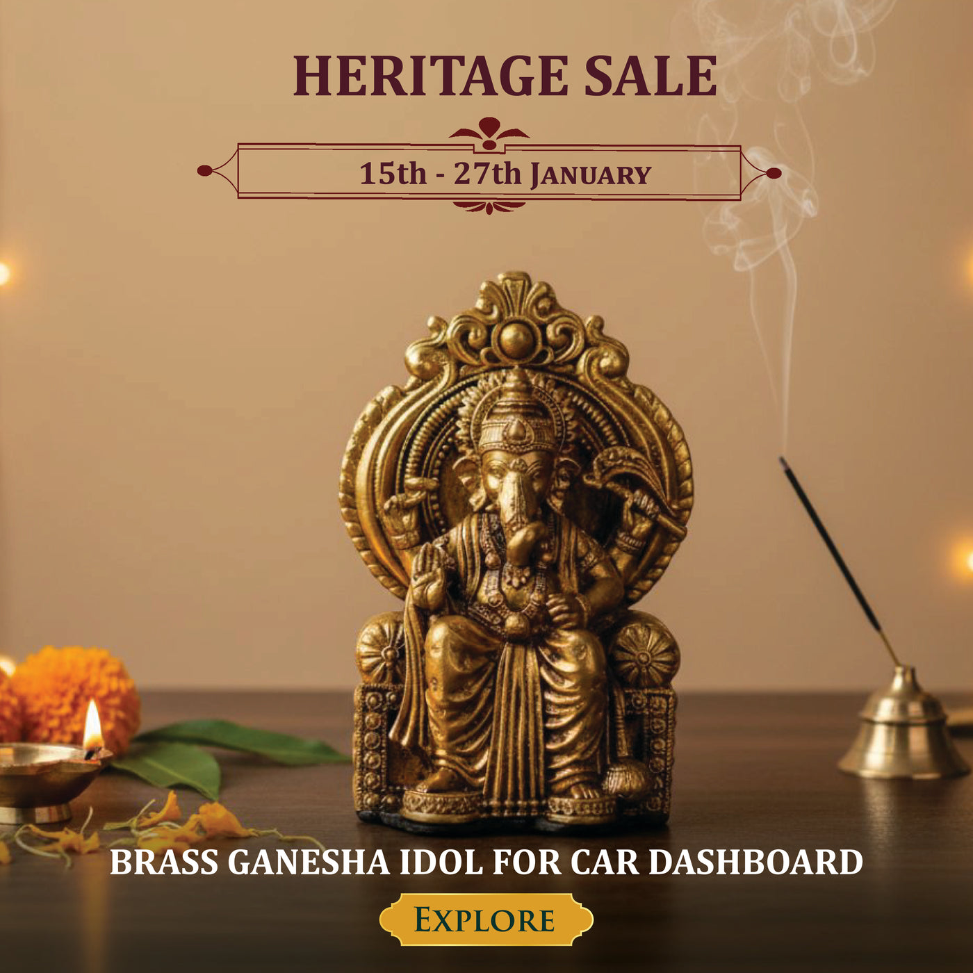 Sacred Brass Idols for Home & Car