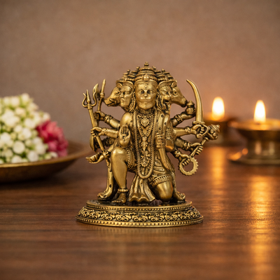 Brass Panchmukhi Hanuman Idol – Lord Hanuman- for Car Dashboard