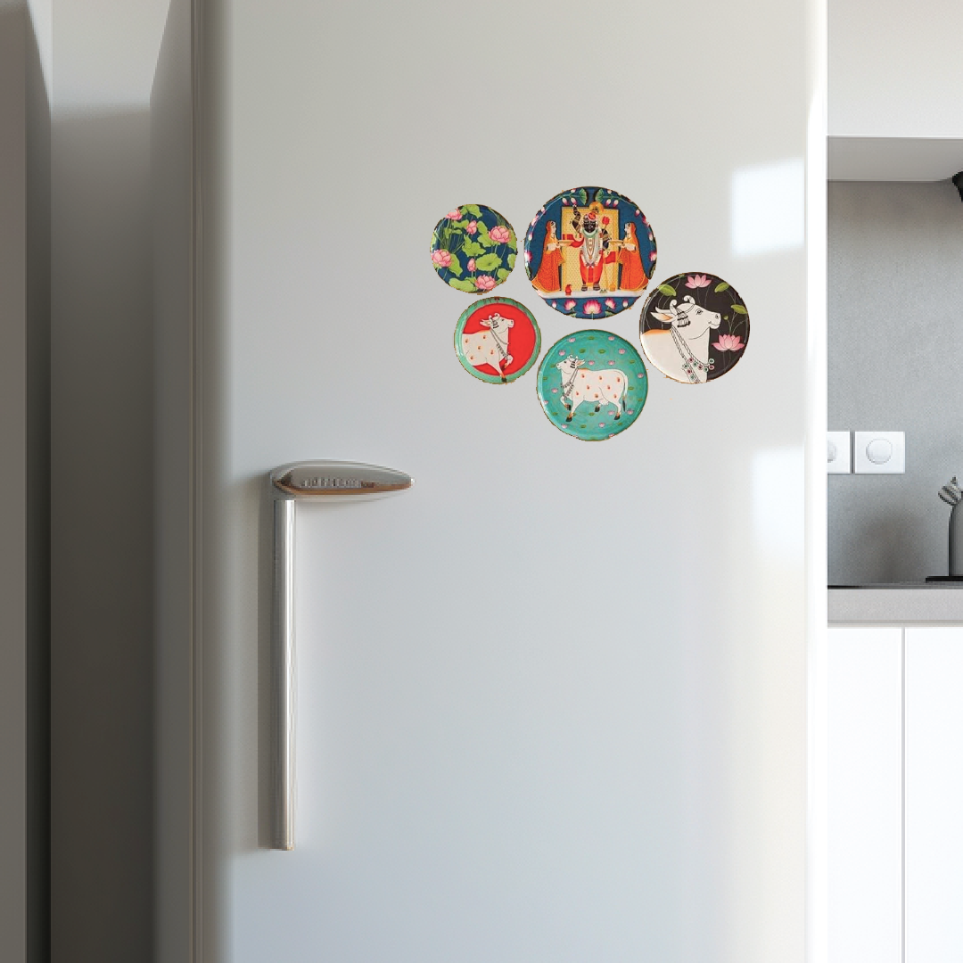 Pichwai Fridge Magnets- Set of 5