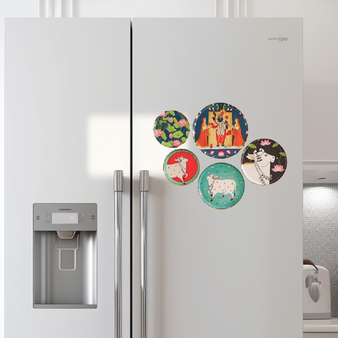 Pichwai Fridge Magnets- Set of 5