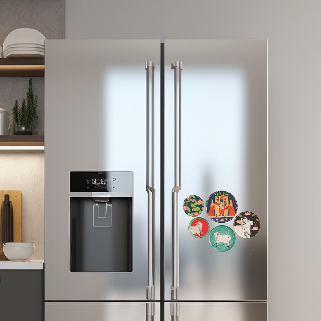 Pichwai Fridge Magnets- Set of 5