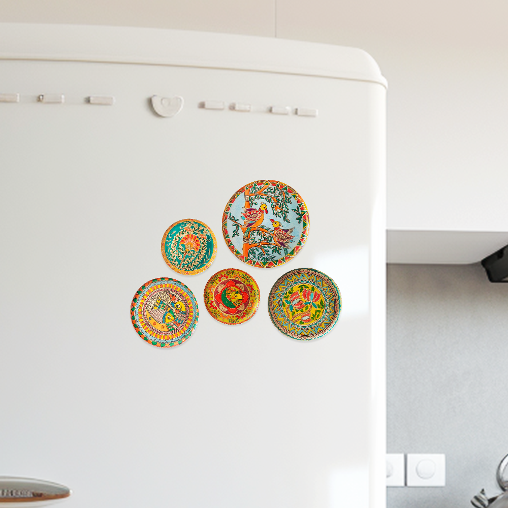 Madhubani Fridge Magnets- set of 5