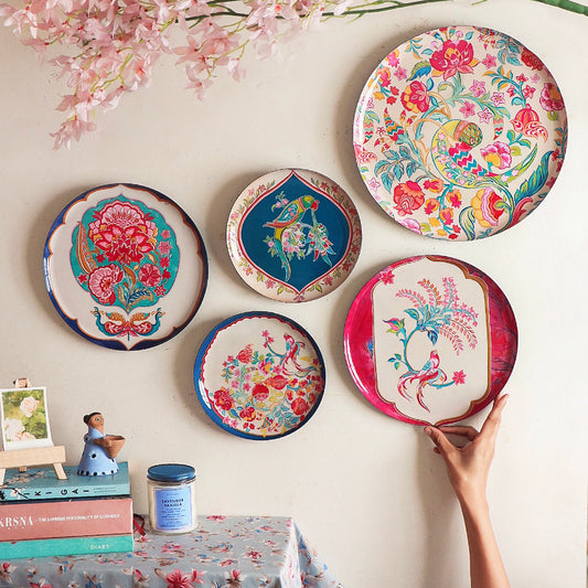 Birds of Paradise Wall Plates- Set of 5