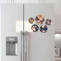 Oriental Blooms Fridge Magnets- Set of 5