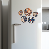 Oriental Blooms Fridge Magnets- Set of 5