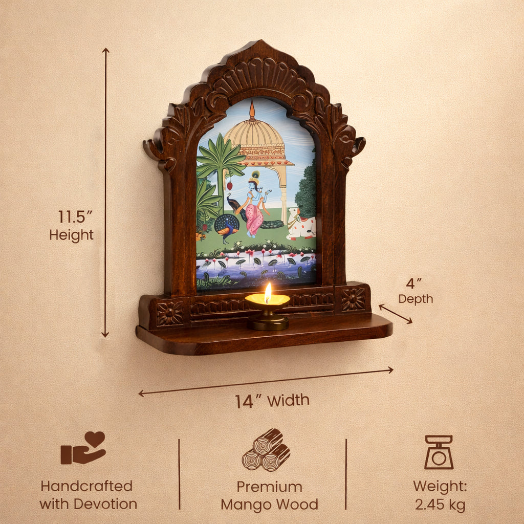 Bhakti Wall Mounted Temple - Lord Krishna