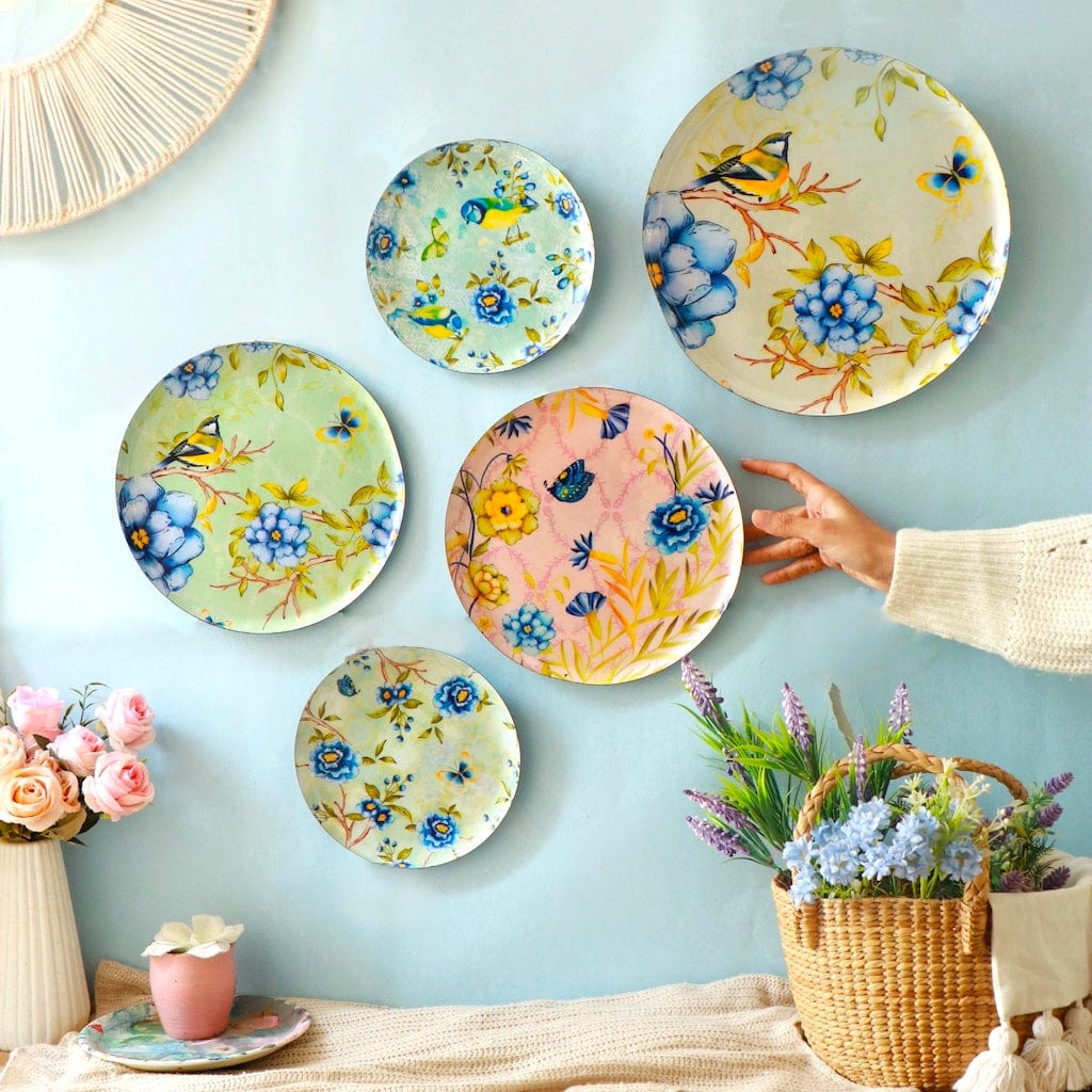 MNL Wall Decor Miracle Garden Wall Plates- Set of 5