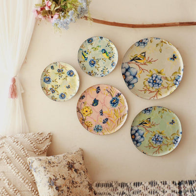 MNL Wall Decor Miracle Garden Wall Plates- Set of 5