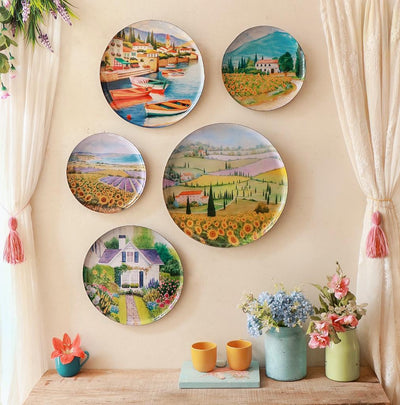 MNL Wall Decor Tuscany Wall Plates - Set of 5