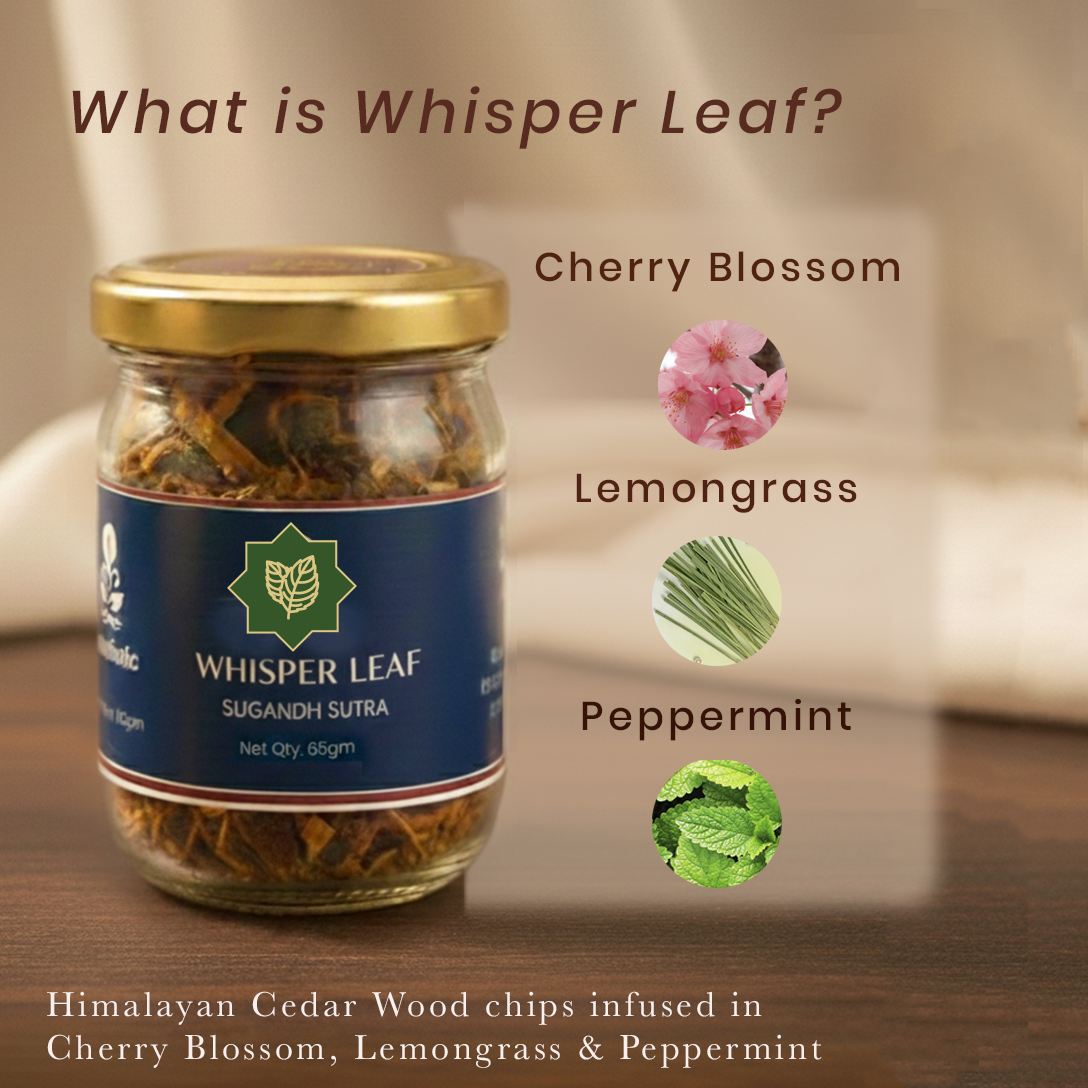 Sugandh Sutra Home Fragrance Bakhoor- Whisper Leaf for Cleansing & Uplifting 65gm
